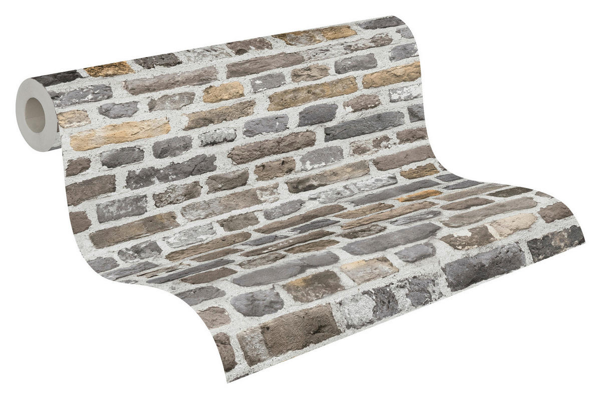 A.S.Creation Vliestapete weiß braun B/H/D: ca. 53x1005x8,8 cm Vliestapete - braun/weiß (8,80/1005,00cm) - A.S.Creation