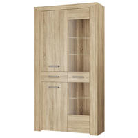 Vitrine Lorenzo Eiche Sonoma Nachbildung B/H/T: ca. 105x197x38 cm Lorenzo - Eiche (105,00/197,00/38,00cm)