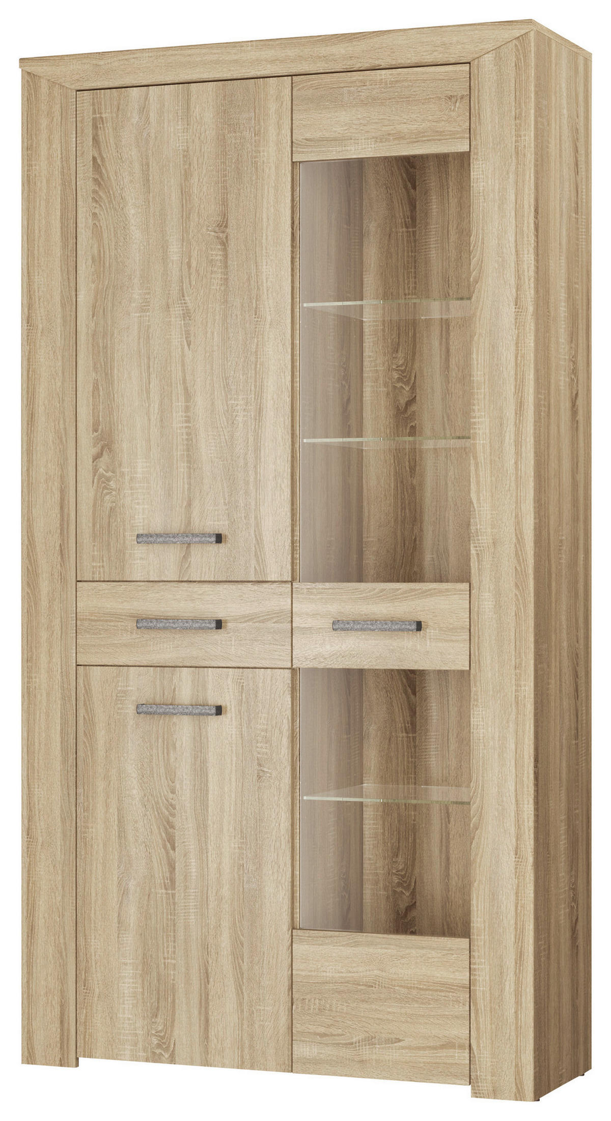 Vitrine Lorenzo Eiche Sonoma Nachbildung B/H/T: ca. 105x197x38 cm Lorenzo - Eiche (105,00/197,00/38,00cm)