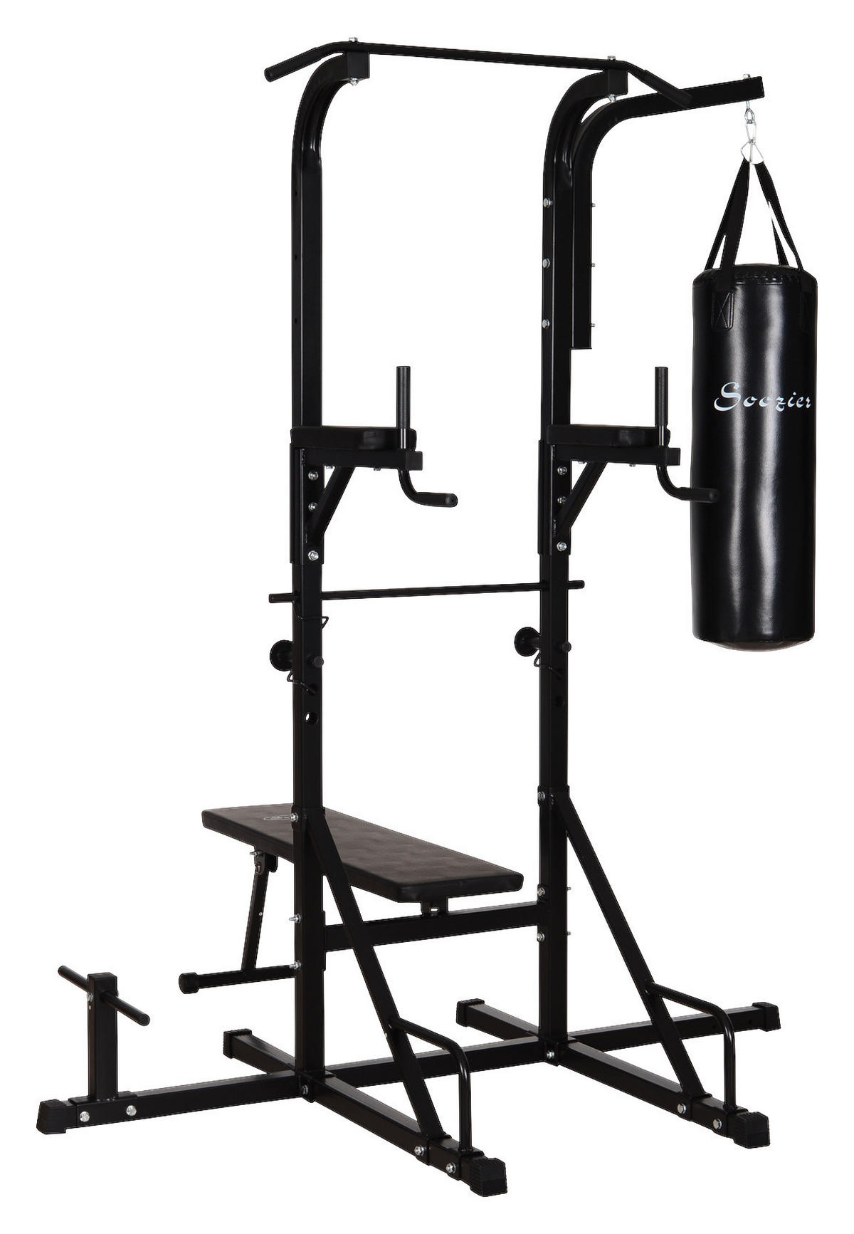HOMCOM Kraftstation schwarz Stahl B/H/T: ca. 180x219x183 cm Kraftstation - schwarz (180,00/219,00/183,00cm) - HOMCOM
