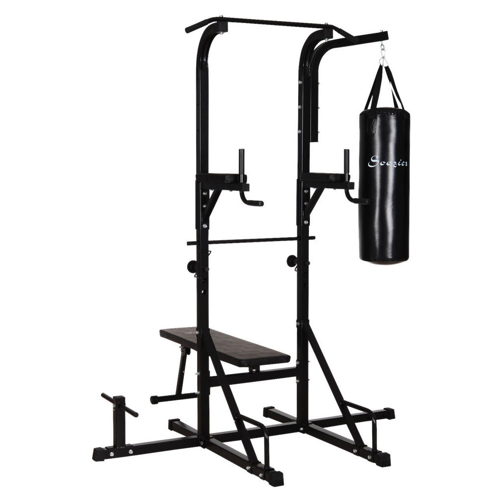 Thumbnail - HOMCOM Kraftstation schwarz Stahl B/H/T: ca. 180x219x183 cm