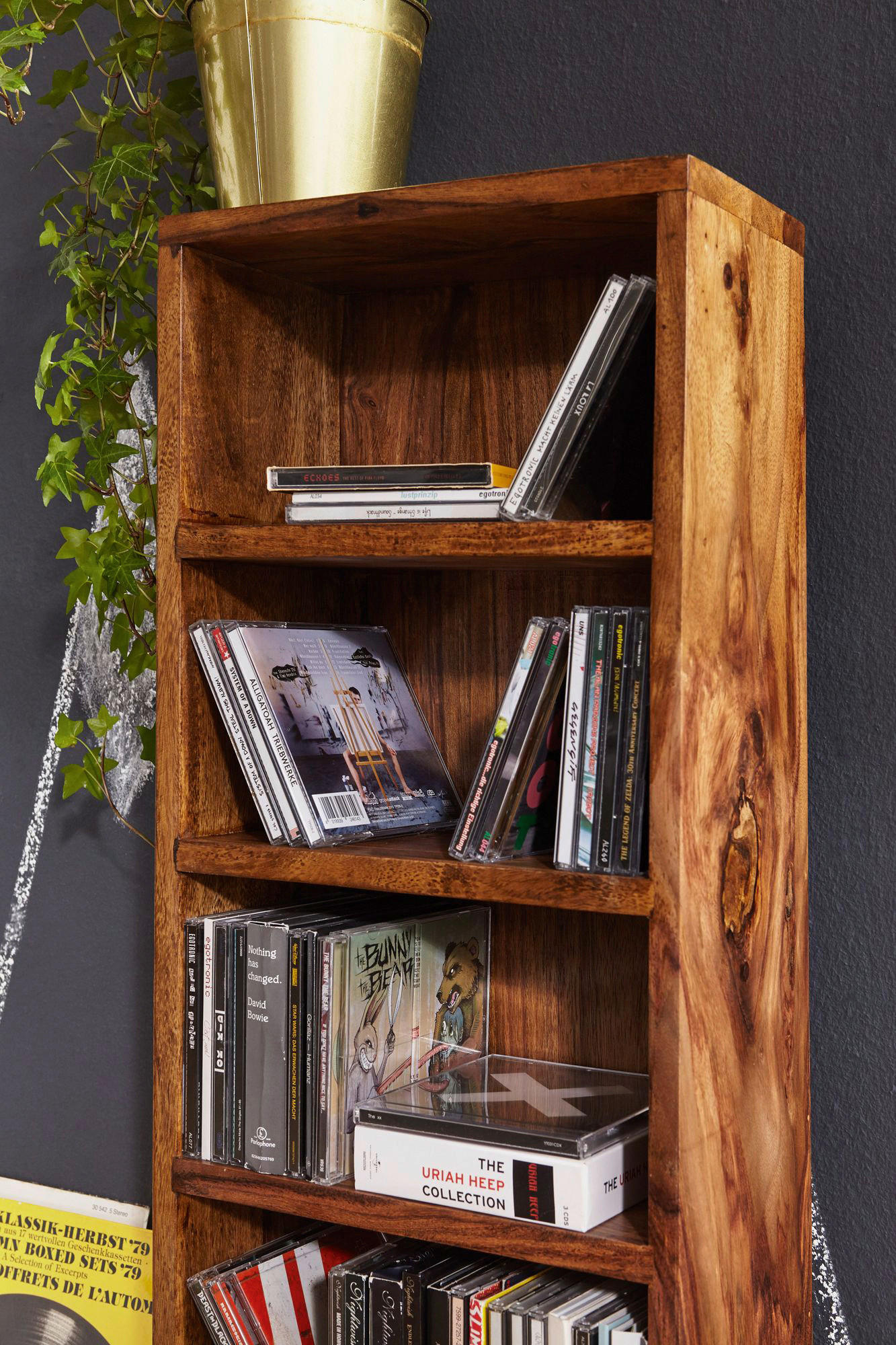 CD Regal natur B/H/T: ca. 30x90x17 cm CD Regal - natur (30,00/90,00/17,00cm) - Wohnling