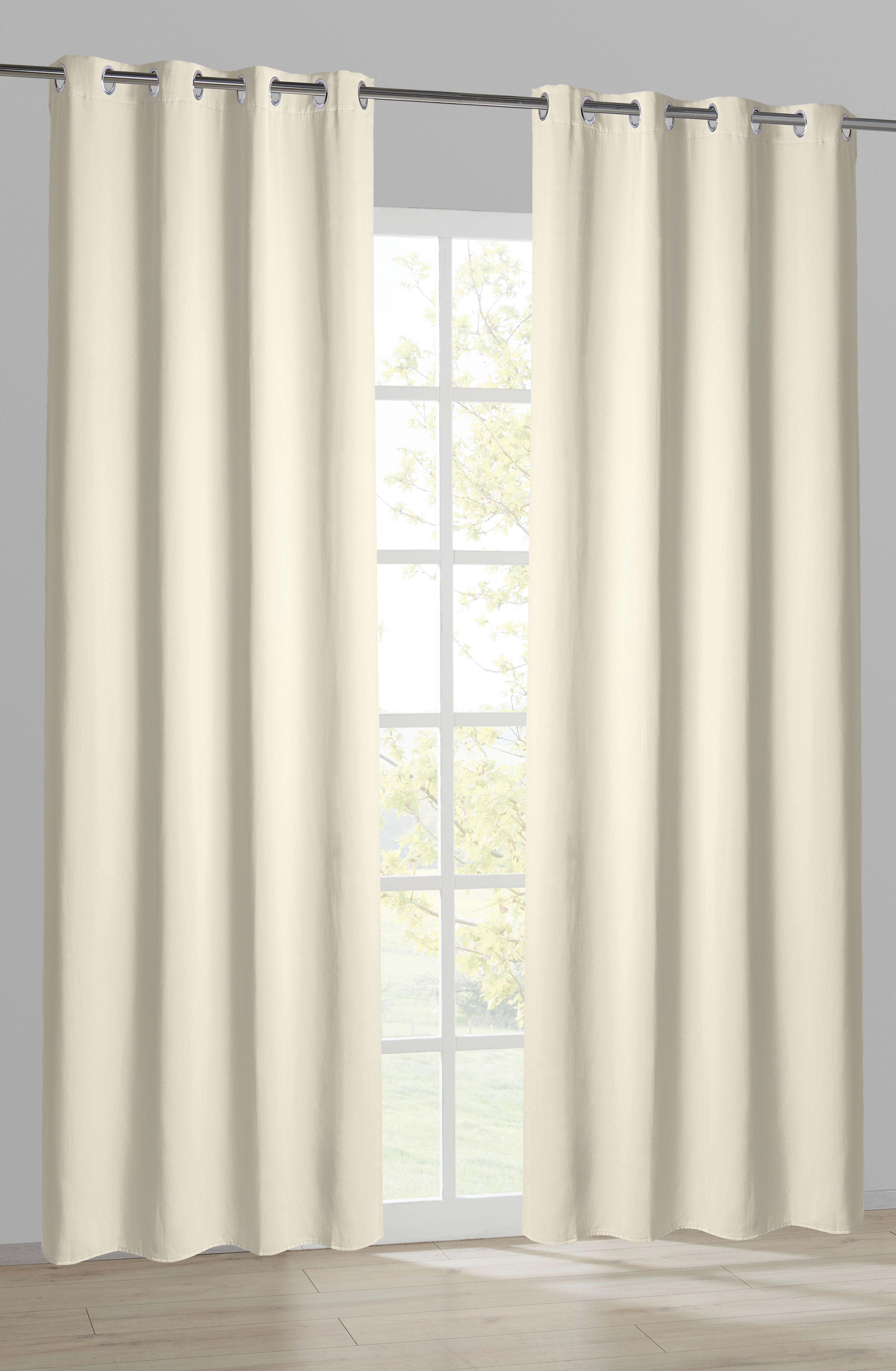 Ösenvorhang Verona wollweiß B/L: ca. 140x245 cm Verona - wollweiß (140,00/245,00cm)