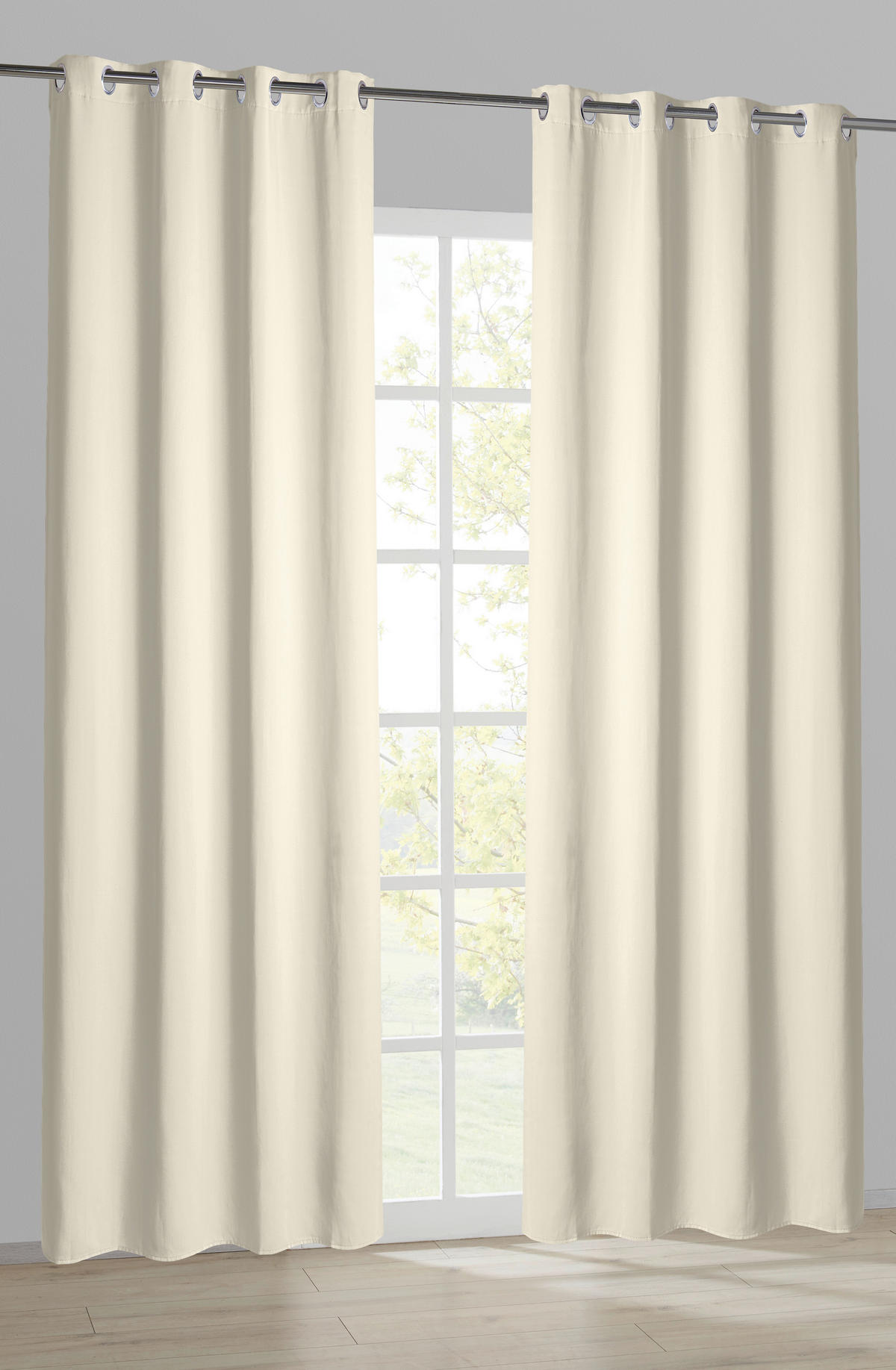 Ösenvorhang Verona wollweiß B/L: ca. 140x245 cm Verona - wollweiß (140,00/245,00cm)