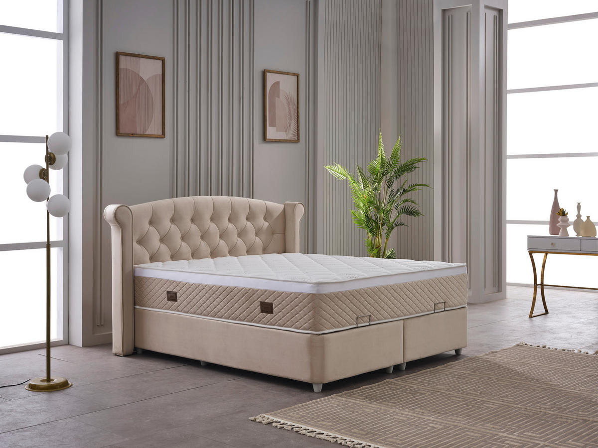 Polsterbett Marven creme Marven - creme (210,00/130,00/208,00cm)