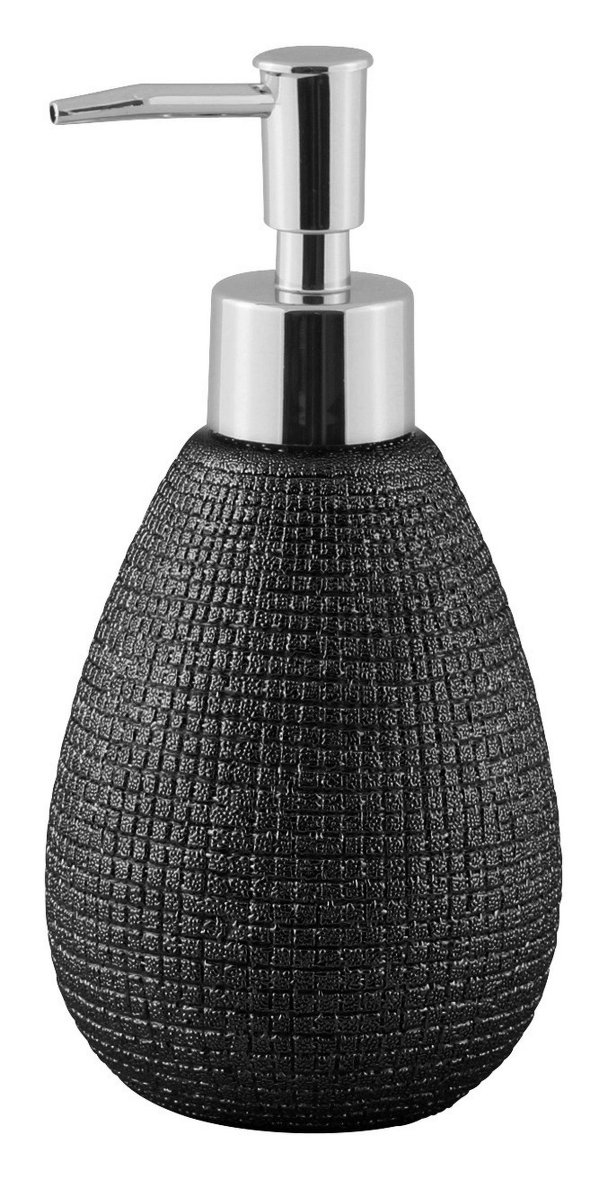 Seifenspender schwarz silber Steingut B/H/L: ca. 8x17x8 cm Seifenspender_Hollywood schwarz - schwarz/silber (8,00/8,00/17,00cm) - Axentia