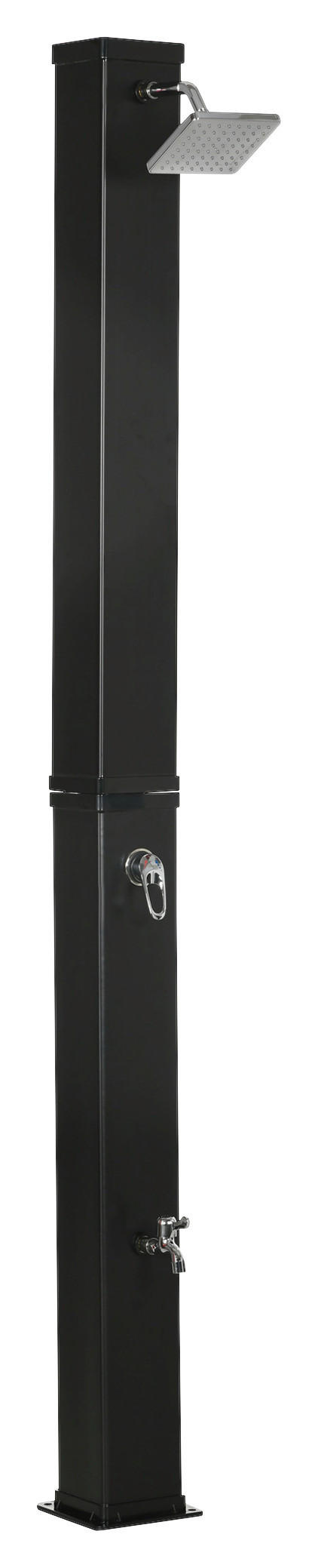 Outsunny Camping-Zubehör schwarz Edelstahl B/H/L: ca. 20x19x217 cm Solarbeheizte_Dusche - schwarz (217,00/20,00/19,00cm) - Outsunny
