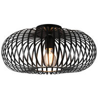 TRIO Deckenleuchte JOHANN 606900132 mattschwarz Metall H/D: ca. 17x40 cm 1 Brennstellen Johann - mattschwarz (40,00/17,00cm) - Trio