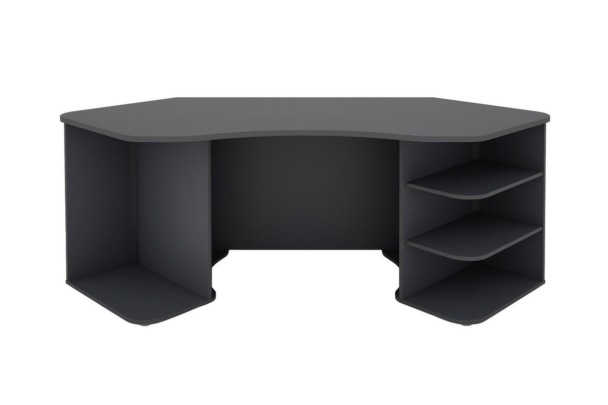 Schreibtisch THANATOS anthrazit B/H/T: ca. 198x76x85 cm THANATOS - anthrazit (198,00/76,00/85,00cm) - byLIVING