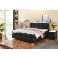 Boxspringbett  schwarz Flachgewebe Liegefläche B/L: ca. 180x200 cm Finja_H3_Boxspringbett - schwarz (189,00/106,00/213,00cm)