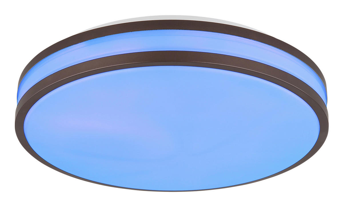 GLOBO LED-Deckenleuchte kaffee weiß Opal Metall Kunststoff H/D: ca. 7x34 cm BETHA - weiß/Opal (34,00/7,00cm) - GLOBO