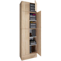 Schuhschrank Lona Eiche Sonoma Nachbildung weiß B/H/T: ca. 70x240x39 cm Lona - Eiche/weiß (70,00/240,00/39,00cm) - VCM Möbel