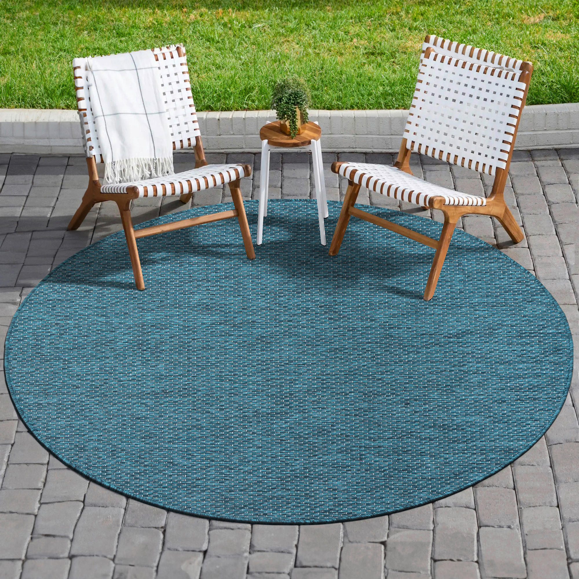 Sanat Outdoorteppich MELISSA blau B/L: ca. 150x150 cm MELISSA - blau (150,00/150,00cm) - Sanat