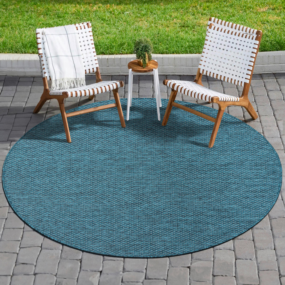 Sanat Outdoorteppich MELISSA blau B/L: ca. 150x150 cm MELISSA - blau (150,00/150,00cm) - Sanat