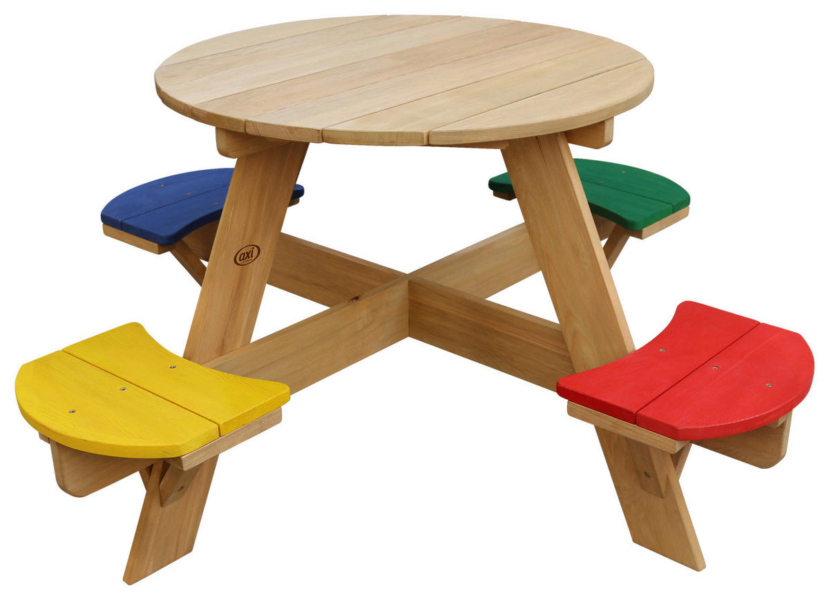 AXI Picknicktisch UFO braun B/H/L: ca. 120x56x120 cm UFO - braun/regenbogen (120,00/120,00/56,00cm) - AXI