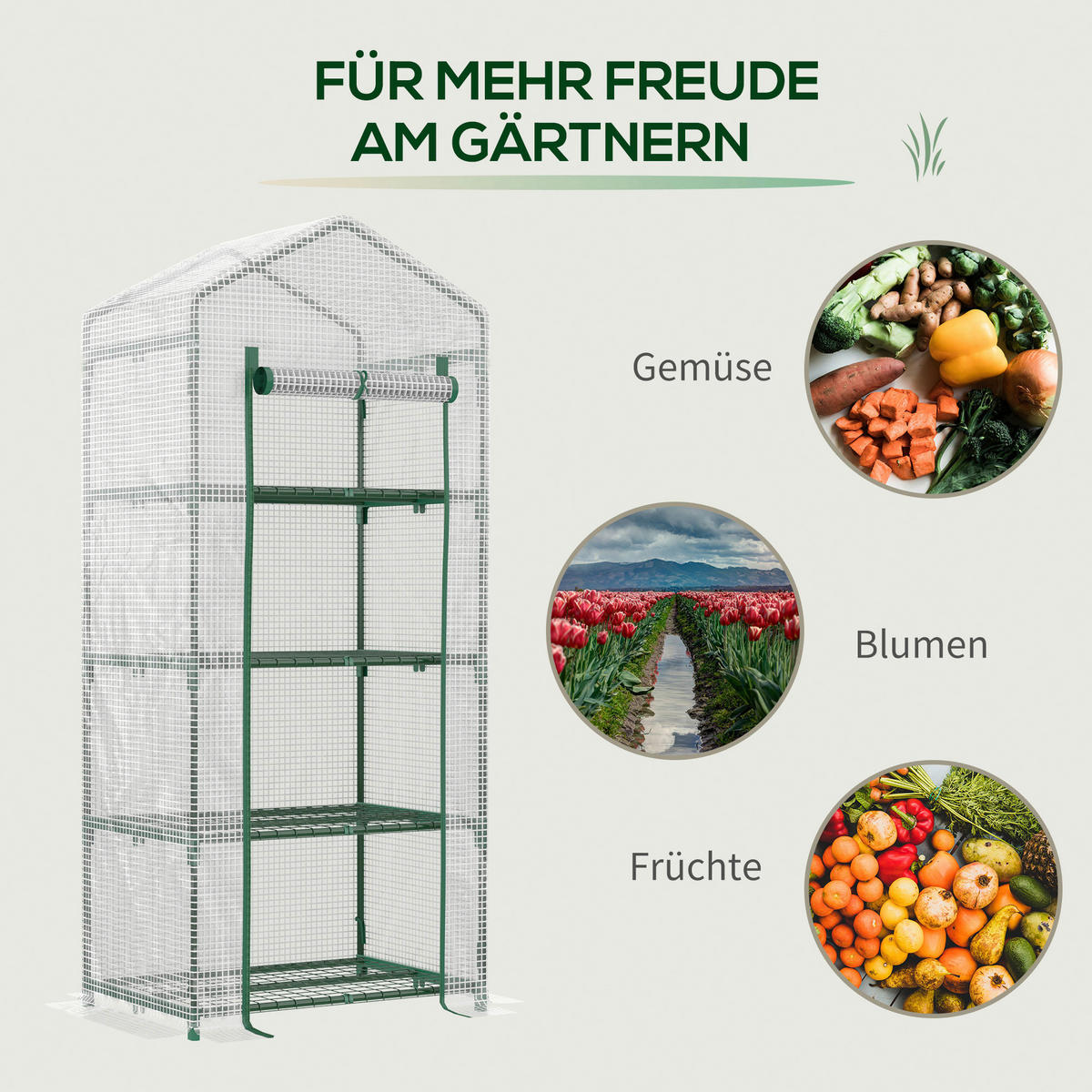 Outsunny Mini-Gewächshaus B/H/L: ca. 50x160x70 cm Mini-Gewächshaus - weiß (70,00/50,00/160,00cm) - Outsunny