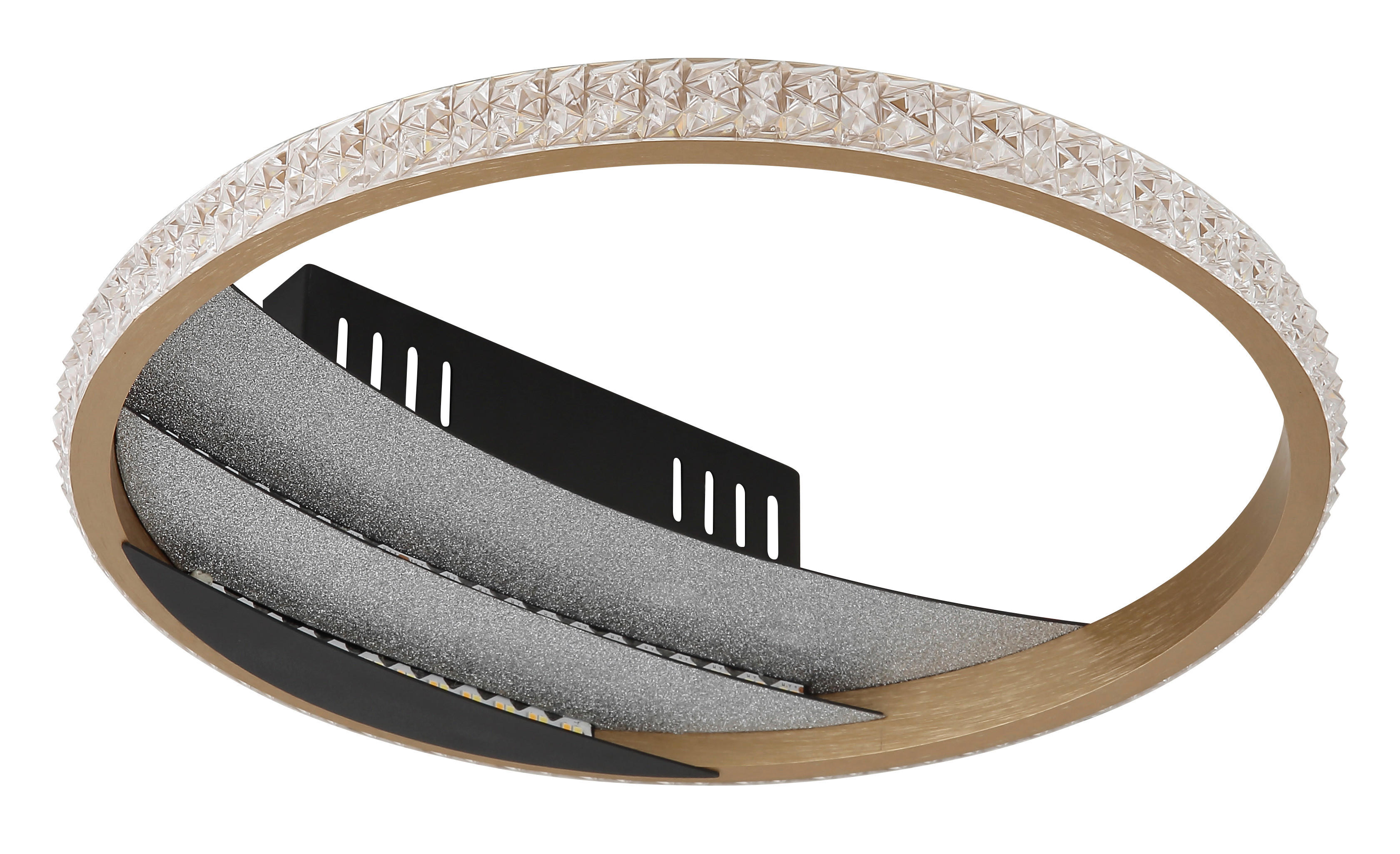 GLOBO Deckenleuchte klar schwarz gold Aluminium Metall Kunststoff H/D: ca. 6x29,5 cm 1 Brennstellen Constance - gold/klar (29,50/6,00cm) - GLOBO