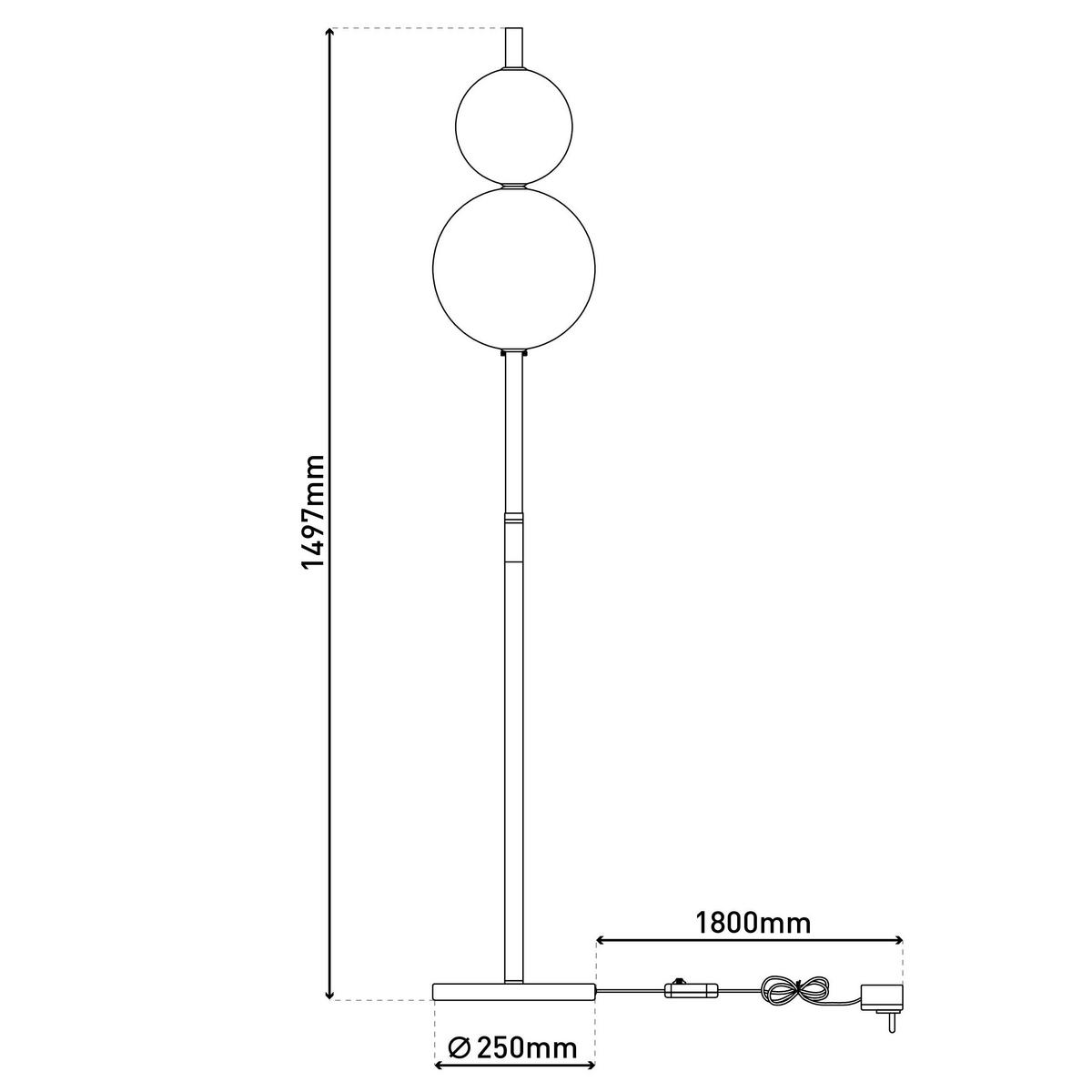 Näve Leuchten LED-Leuchten 2072042 Chrom Rauch Metall Glas H/D: ca. 149,7x25 cm Nova - Chrom/Rauch (25,00/149,70cm) - Näve Leuchten