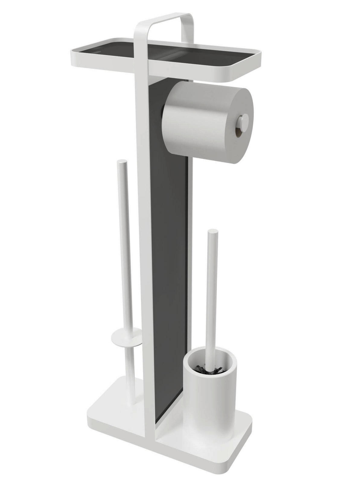 POCOline Stand-WC-Garnitur weiß Glas Stand-WC-Garnitur_4in1 - weiß (28,00/14,00/71,50cm) - POCOline