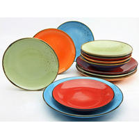 CreaTable Tafelservice NATURE COLLECTION MEDITERRAN bunt Steinzeug 12 tlg. NATURE COLLECTION MEDITERRAN - bunt - CreaTable