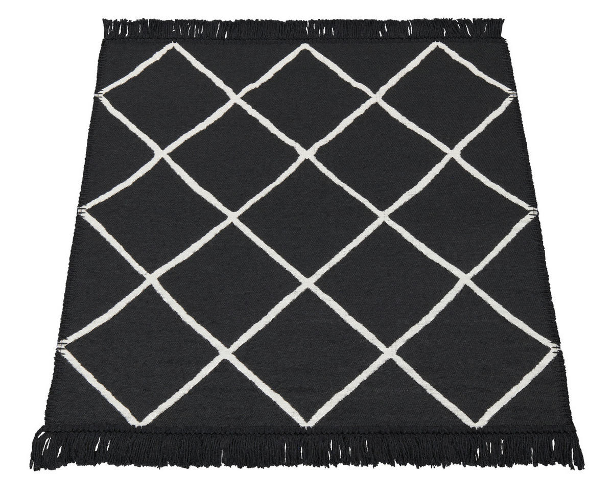 Teppich Boho Kilim schwarz B/L: ca. 60x90 cm Boho Kilim - schwarz (60,00/90,00cm)