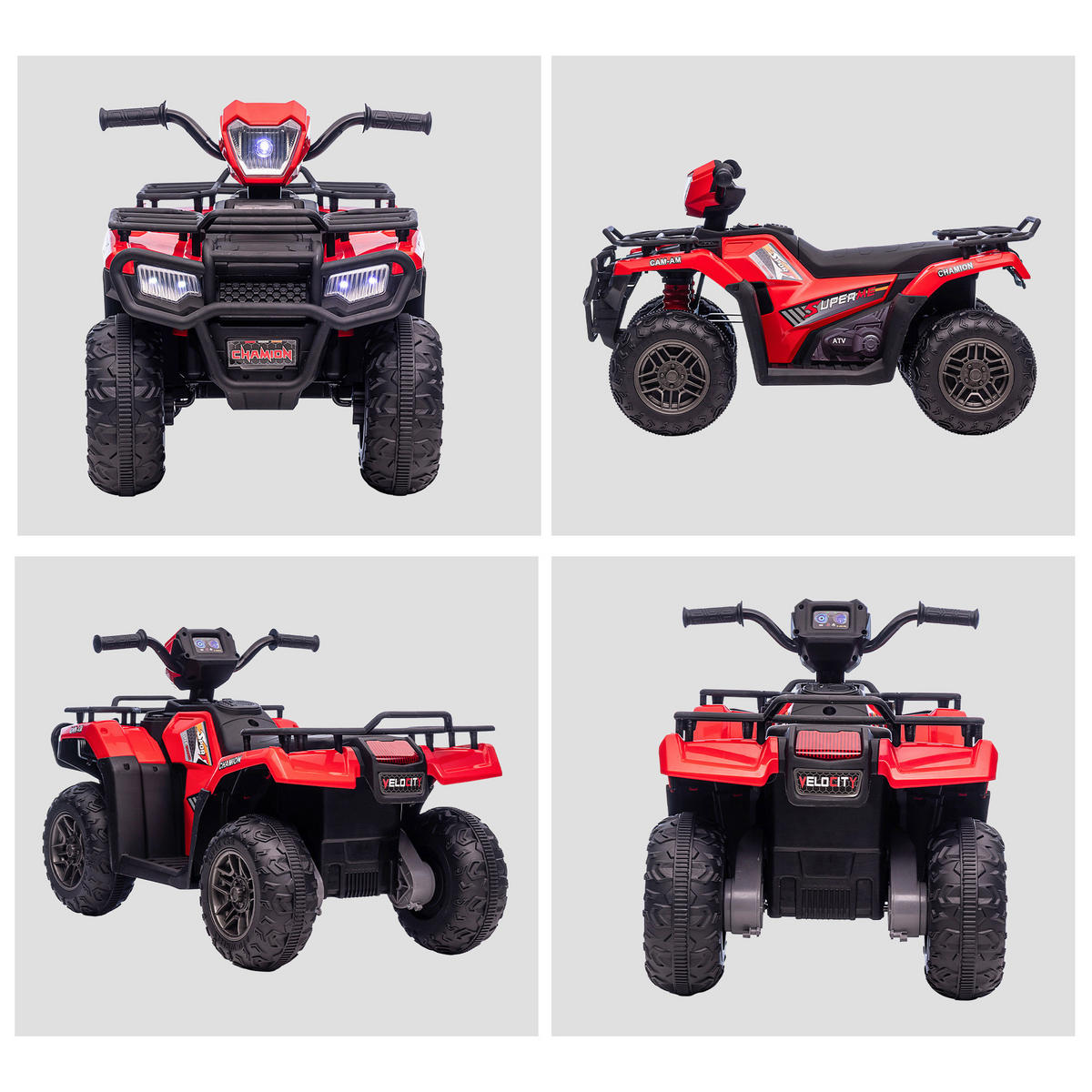 HOMCOM Kinderauto rot B/H/L: ca. 45x88x50 cm Kinderquad - rot/schwarz (50,00/45,00/88,00cm) - HOMCOM