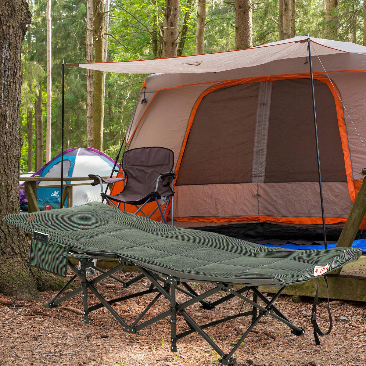 Outsunny Campingartikel B/H/L: ca. 186x68x48 cm Feldbett - grau (48,00/186,00/68,00cm) - Outsunny