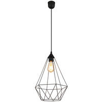 GLOBO Pendelleuchte schwarz Metall H/D: ca. 120x30 cm E27 1 Brennstellen ZACHARY - schwarz (30,00/120,00cm) - GLOBO