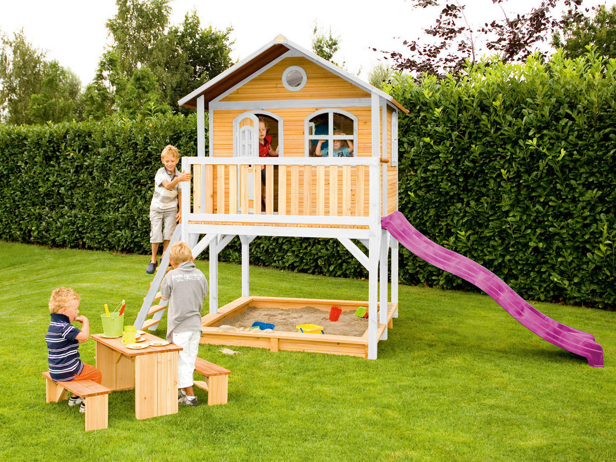 AXI Spielhaus Marc braun B/H/L: ca. 432x293x212 cm Marc - braun/weiß (212,00/432,00/293,00cm) - AXI