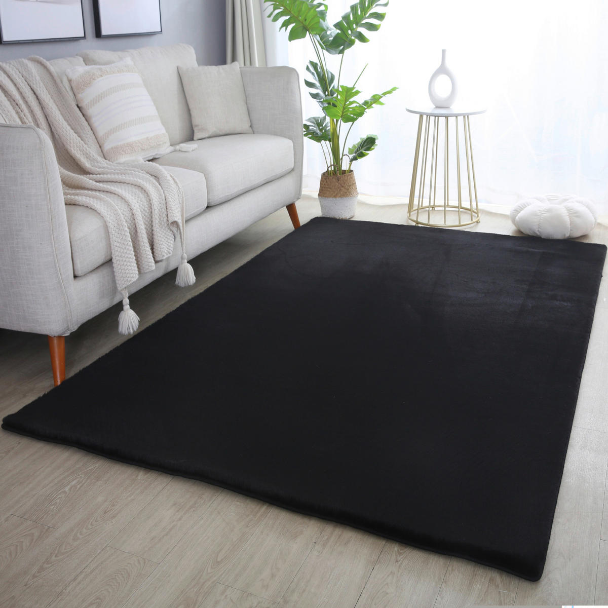 Ayyildiz Teppich POUFFY schwarz B/L: ca. 60x110 cm POUFFY - schwarz (60,00/110,00cm) - Ayyildiz