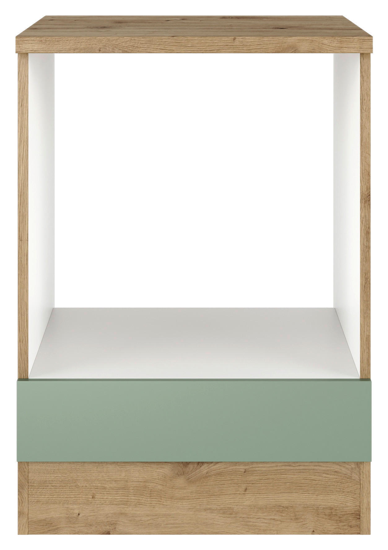 Flex-Well Herdumbauschrank Cara grün B/H/T: ca. 60x85x60 cm Cara - Eiche/schwarz (60,00/85,00/60,00cm) - Flex-Well