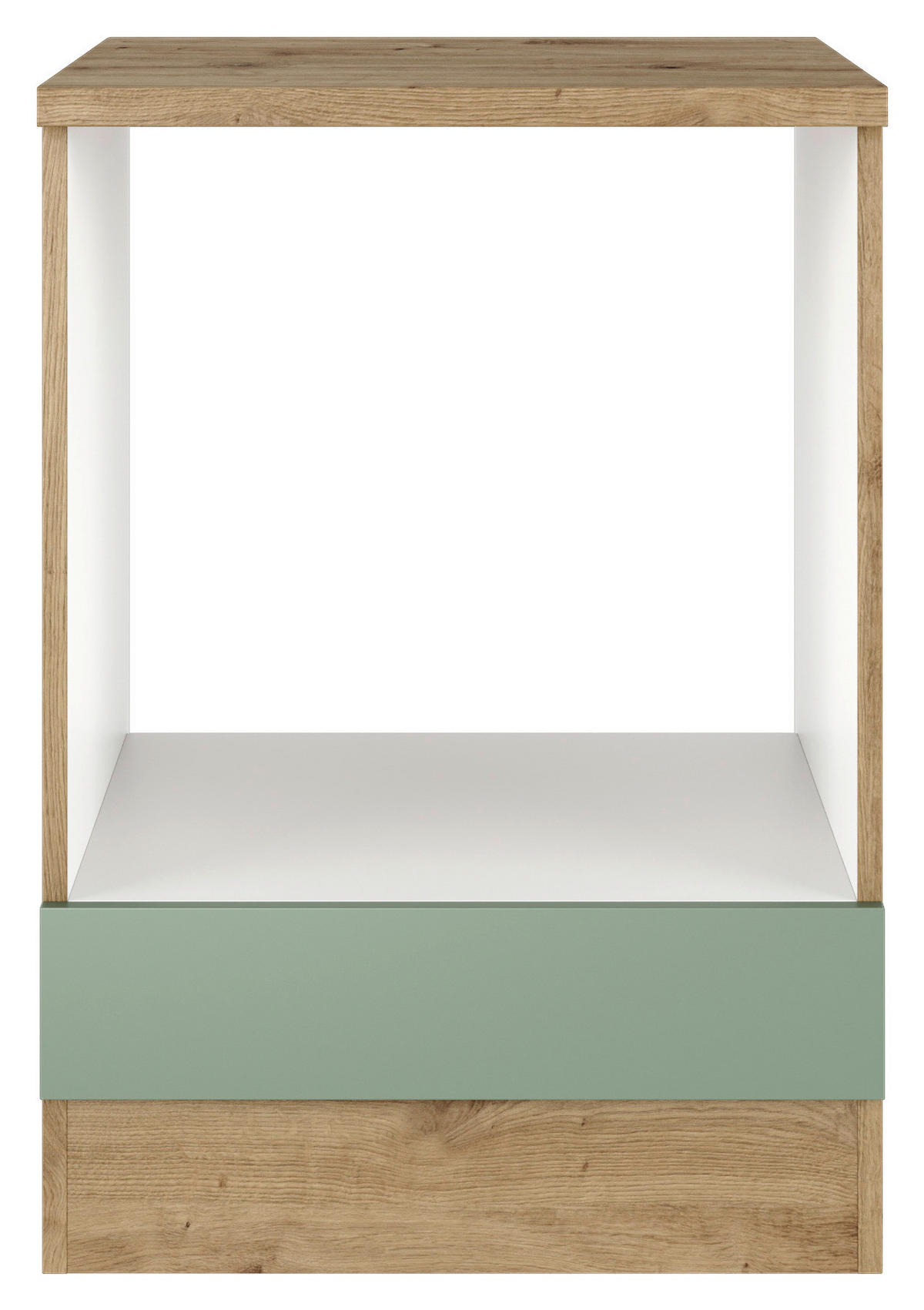 Flex-Well Herdumbauschrank Cara grün B/H/T: ca. 60x85x60 cm Cara - Eiche/schwarz (60,00/85,00/60,00cm) - Flex-Well