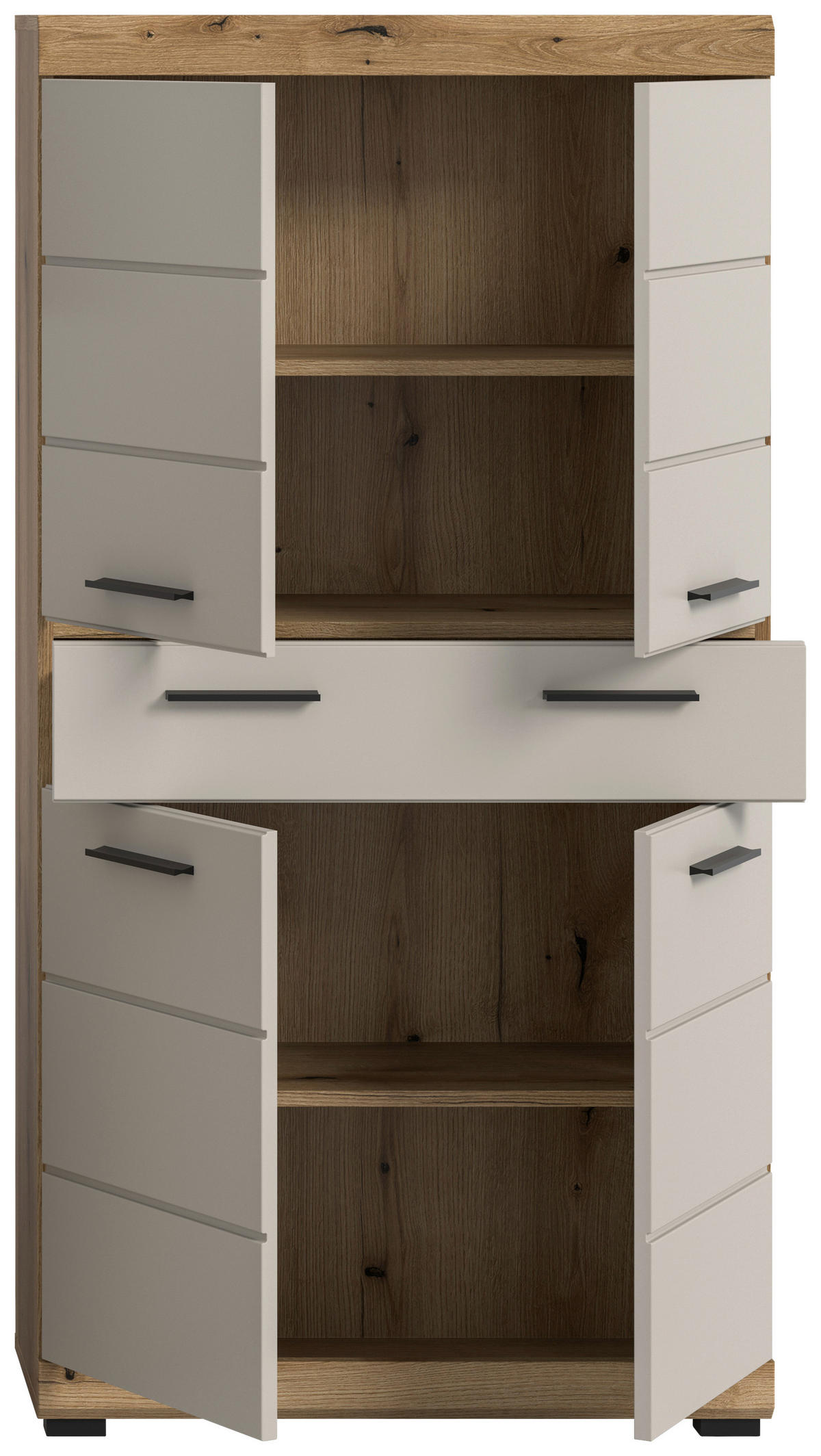 Midischrank Scout Evoke Oak Nachbildung Kaschmirgrau Nachbildung B/H/T: ca. 74x141x31 cm Scout - Kaschmirgrau (74,00/141,00/31,00cm) - xonox.home