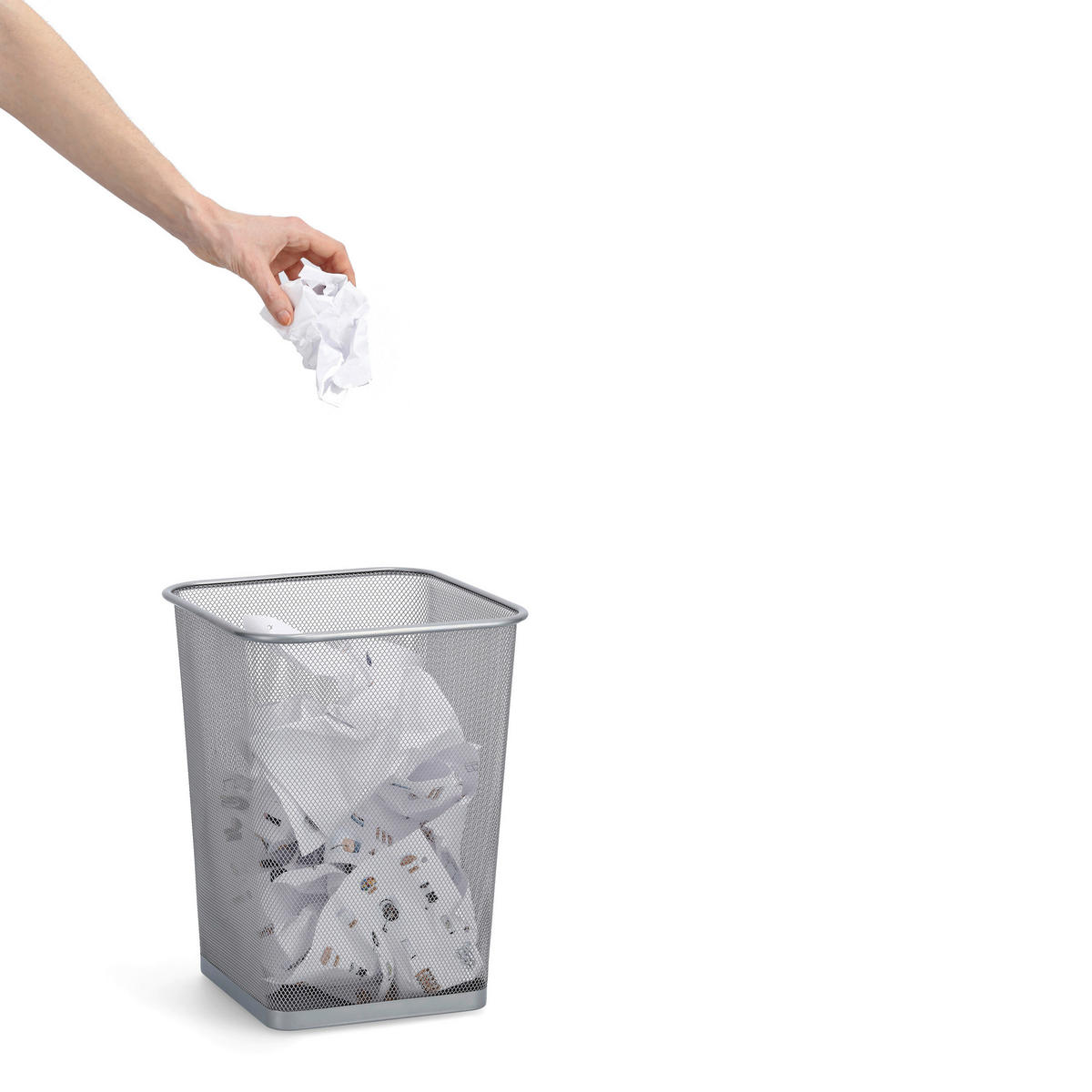 Zeller Papierkorb silber B/H/L: ca. 26,8x35x26,8 cm Papierkorb - silber (26,80/26,80/35,00cm) - Zeller