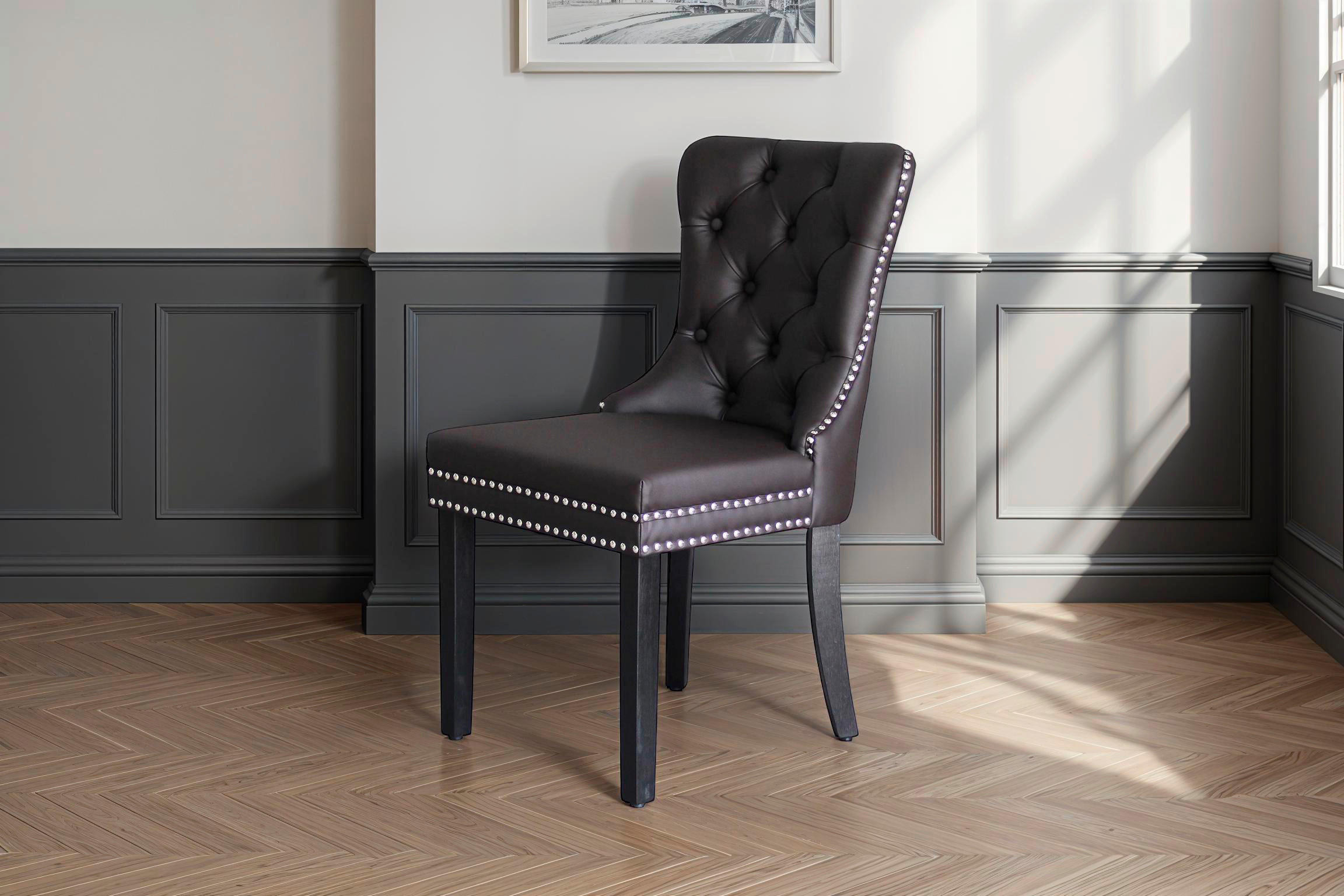 Stuhl DOMINO schwarz braun B/H/T: ca. 48,5x93x61 cm DOMINO - braun/schwarz (48,50/93,00/61,00cm) - byLIVING