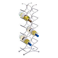 Zeller Weinregal silber Metall B/H/T: ca. 25x68x16 cm Weinregal_für_12_Flaschen - silber (25,00/68,00/16,00cm) - Zeller