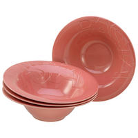 CreaTable Pastateller-Set Gourmet rot Porzellan D: ca. 27 cm Gourmet - rot (27,00cm) - CreaTable