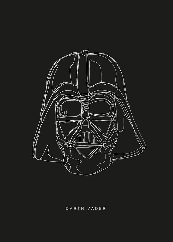 Komar Poster Star Wars Lines Dark Side Vader Star Wars B/L: ca. 50x70 cm günstig online kaufen