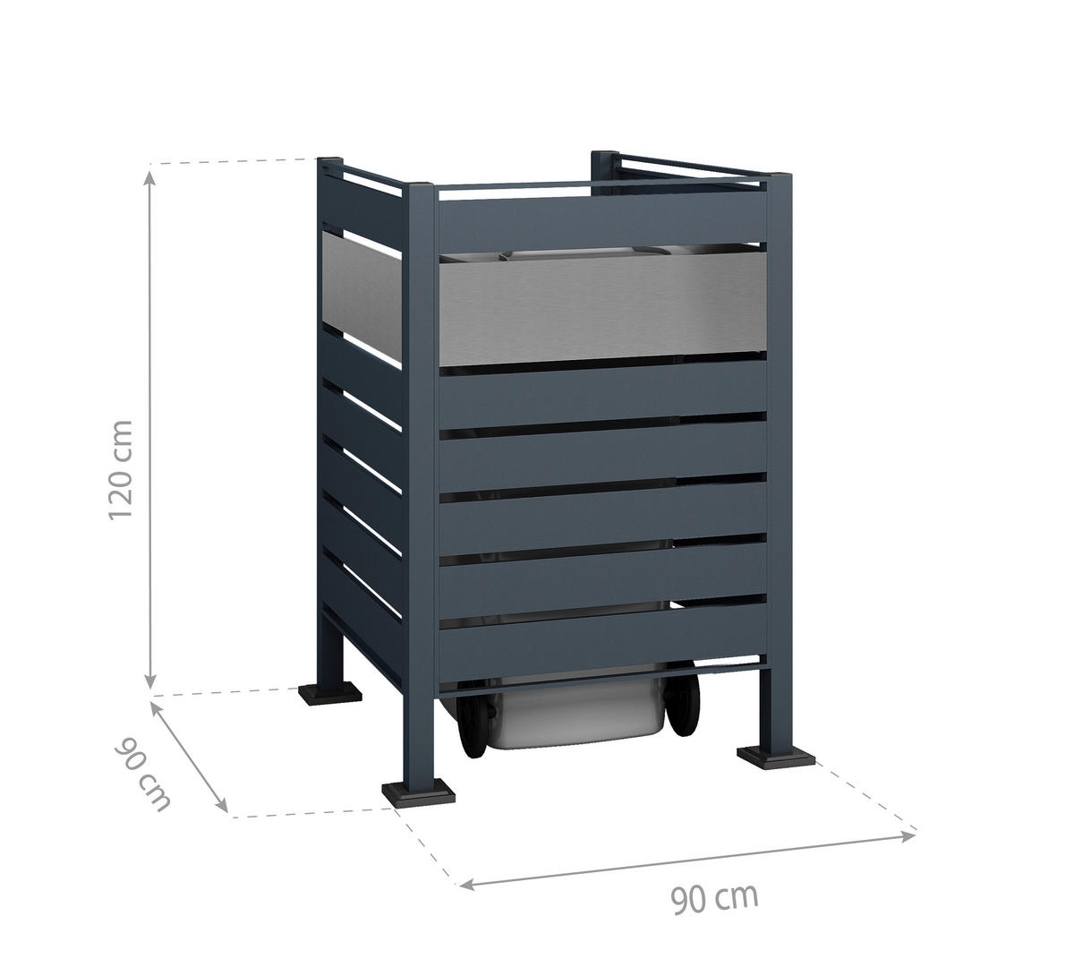 Westmann MülltonnenverkleidungBox Planum Box Planum - weiß/anthrazit (90,00/90,00/120,00cm) - Westmann