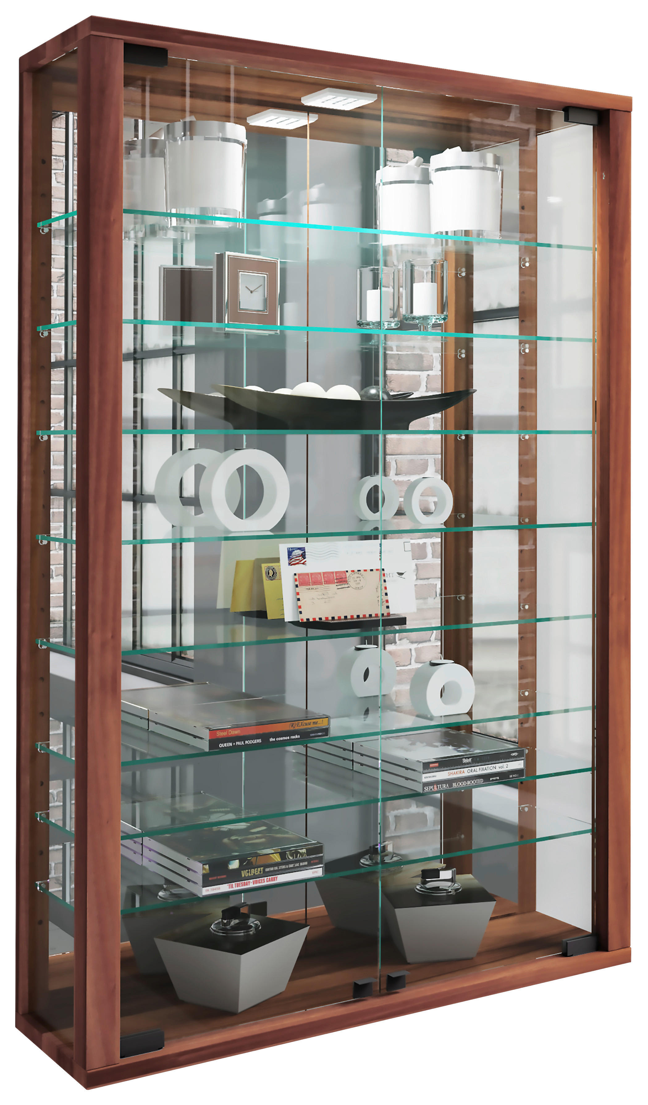 Vitrine Vitrosa nussbaum Nachbildung Holzwerkstoff Glas Vitrosa - nussbaum - VCM Möbel