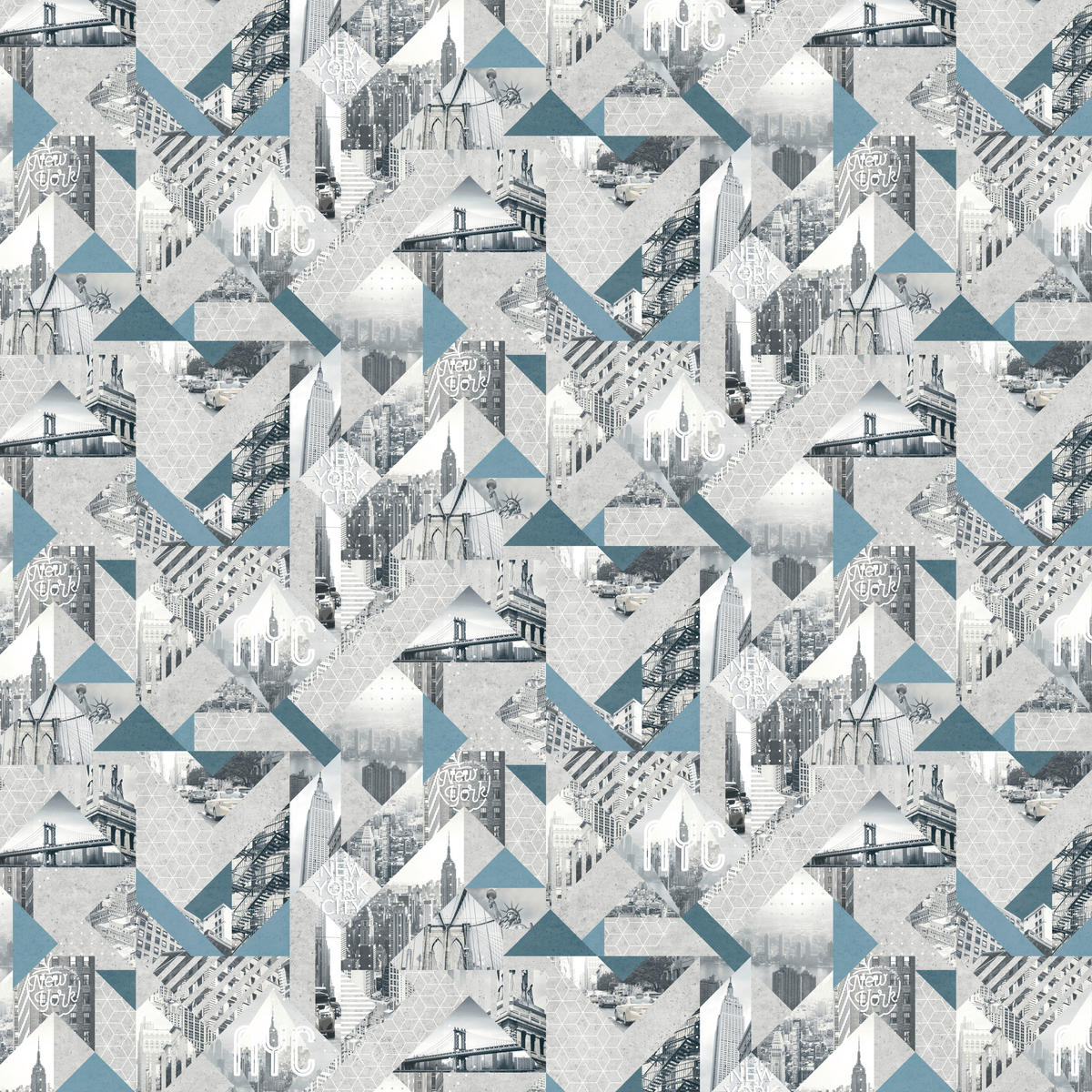 UGEPA Vliestapete New York blau grau B/L: ca. 53x1005 cm Vliestapete_M51001 - blau/grau (53,00/1005,00cm) - UGEPA