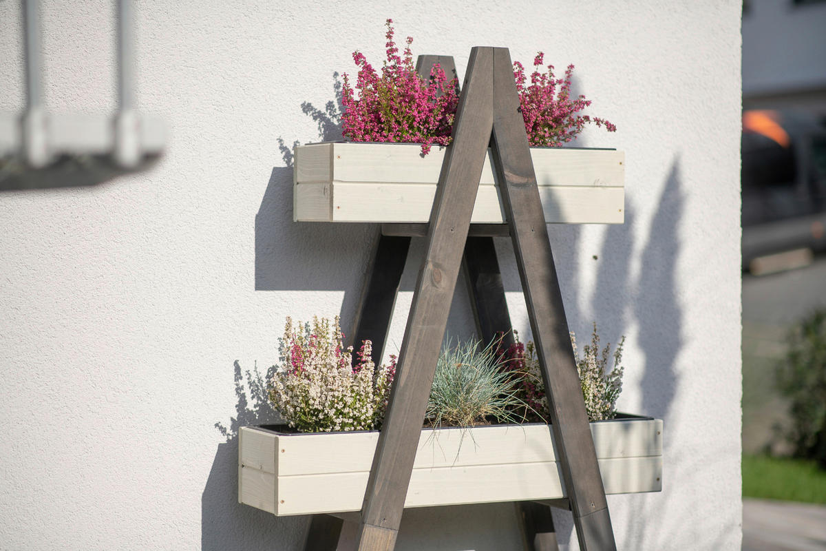 Westmann Hochbeet Ella grau Holz B/H/L: ca. 25x147x101 cm Ella - grau (101,00/25,00/147,00cm) - Westmann