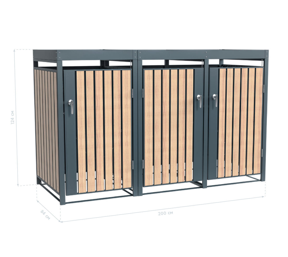 Westmann Mülltonnenbox Planta braun B/H/L: ca. 200x124x84 cm Planta - braun (84,00/200,00/124,00cm) - Westmann