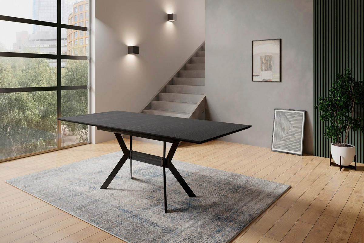 Tisch BREMEN Eiche perlschwarz Nachbildung B/H/T: ca. 160x75x90 cm BREMEN - Eiche/schwarz (160,00/75,00/90,00cm) - byLIVING