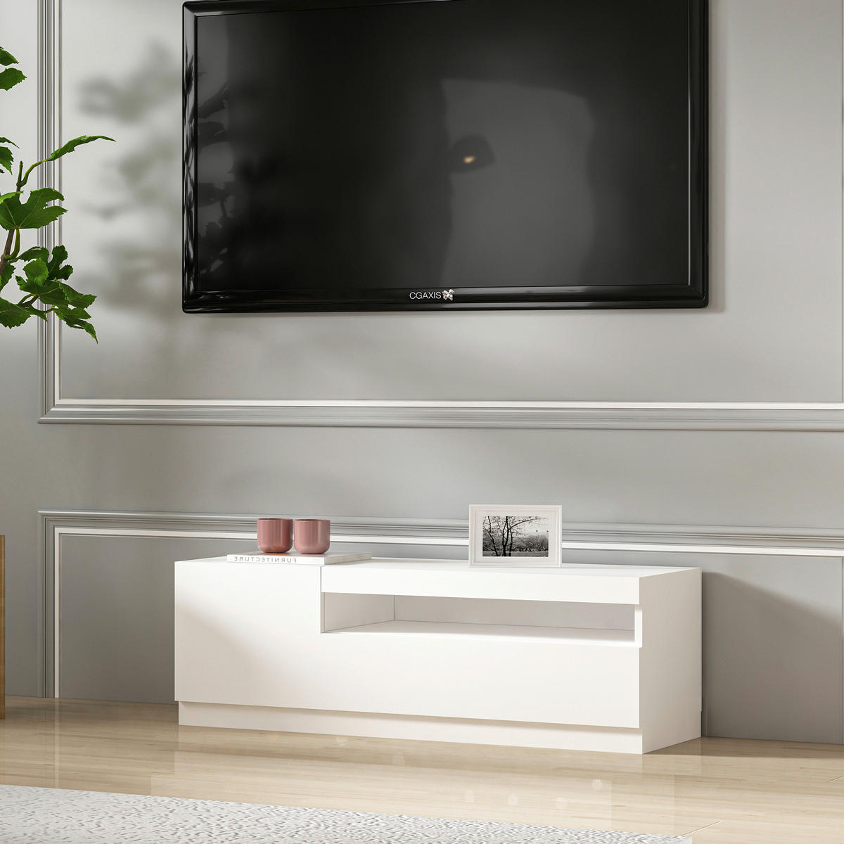 TV-Lowboard 9482 weiß B/H/T: ca. 120x40x37 cm 9482 - weiß (120,00/40,00/37,00cm) - moebel17