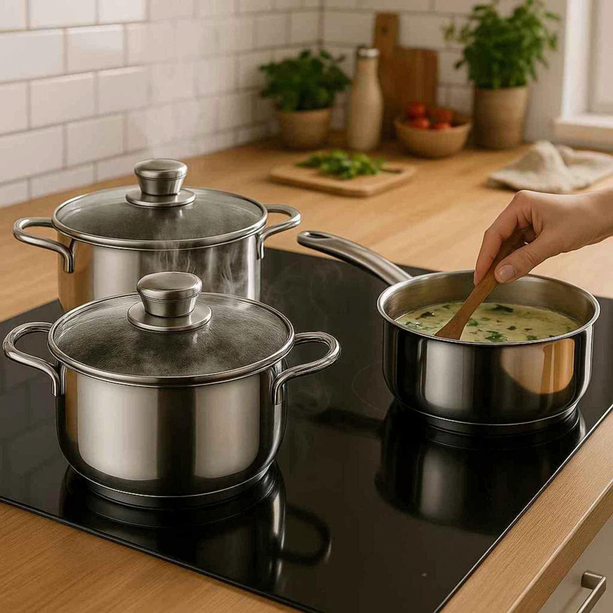 WMF Topfset silber Edelstahl 3 tlg. Topfset_Diadem-Plus_3tlg.WMF - silber - WMF