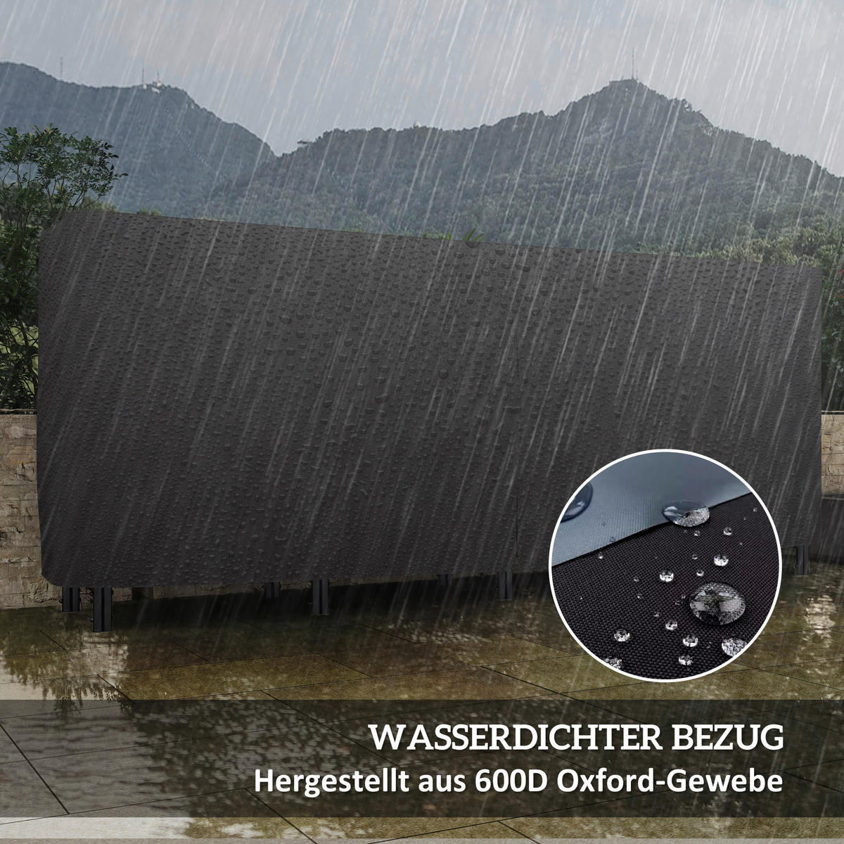 Outsunny Kaminholzregal schwarz B/H/L: ca. 36x99x240 cm Kaminholzregal - schwarz (240,00/36,00/99,00cm) - Outsunny