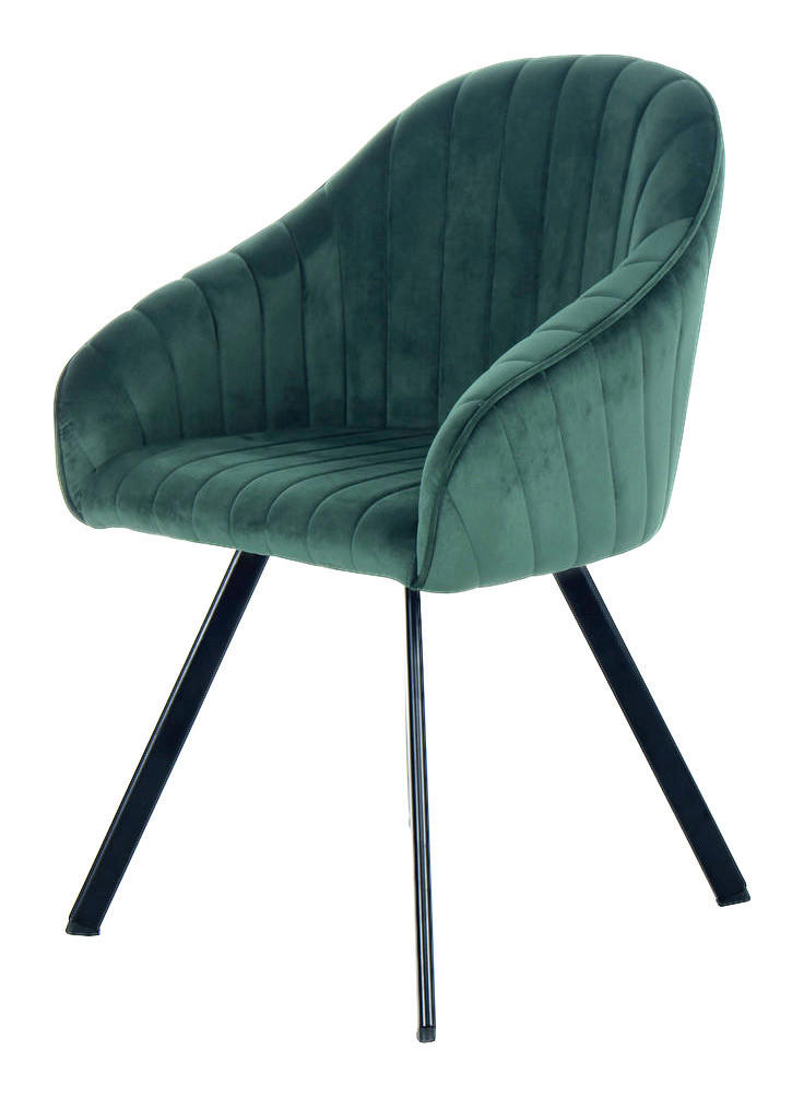 Stuhl Jodie 100 2er dunkelgrün Microfaser B/H/T: ca. 56x86x59 cm Jodie 100 2er - schwarz/dunkelgrün (56,00/86,00/59,00cm) - 360 Living