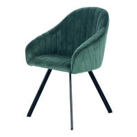 Stuhl Jodie 100 2er dunkelgrün Microfaser B/H/T: ca. 56x86x59 cm Jodie 100 2er - schwarz/dunkelgrün (56,00/86,00/59,00cm) - 360 Living