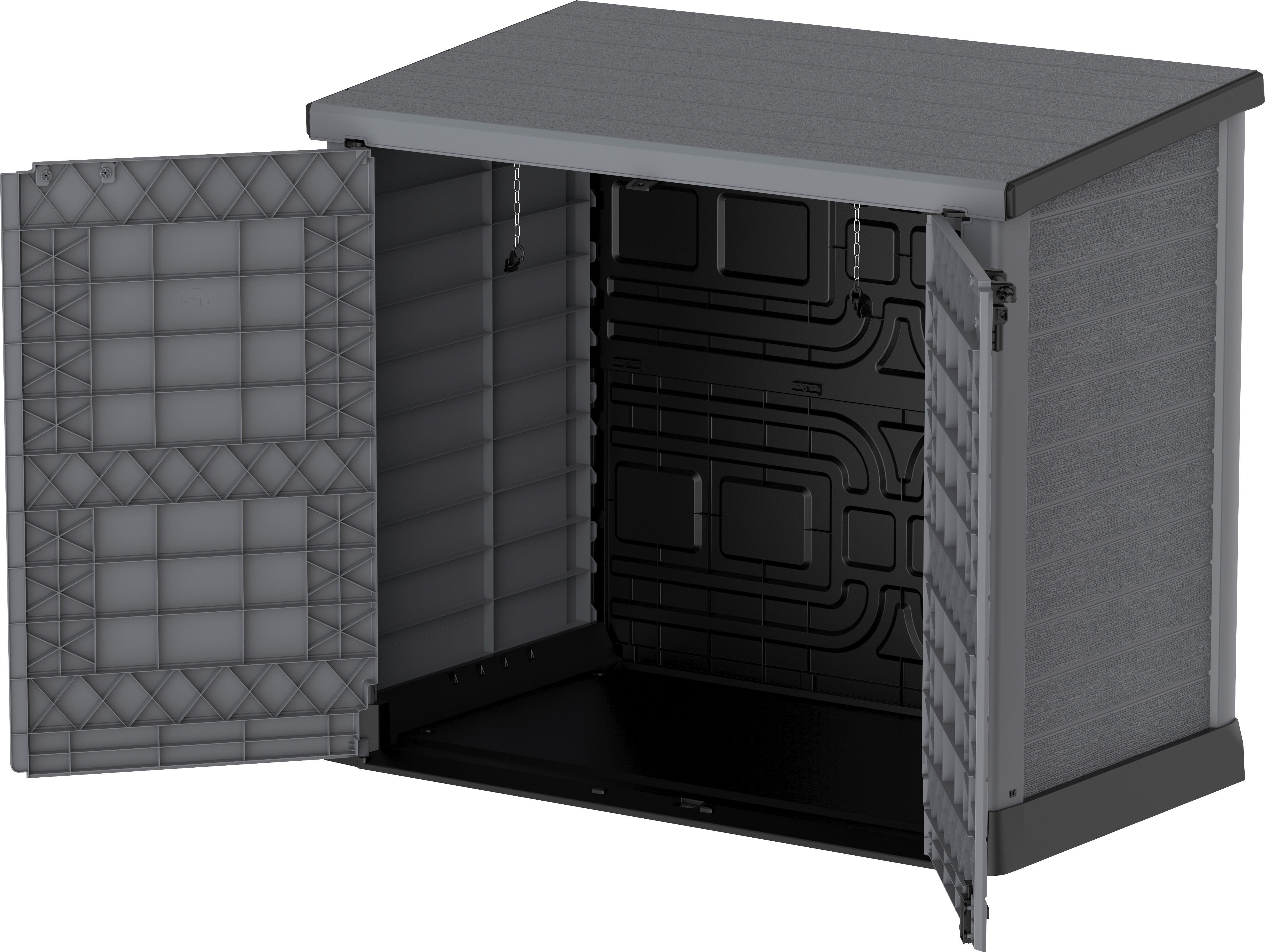 VCM Mülltonnenbox 2er StoreAway grau Kunststoff B/H/L: ca. 145x125x83 cm StoreAway - grau (83,00/145,00/125,00cm) - VCM
